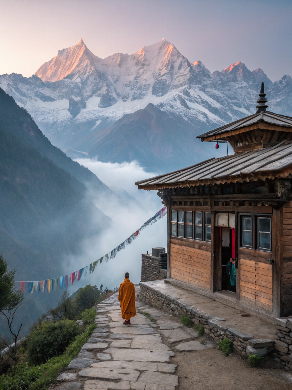 Contemplation along misty ridges